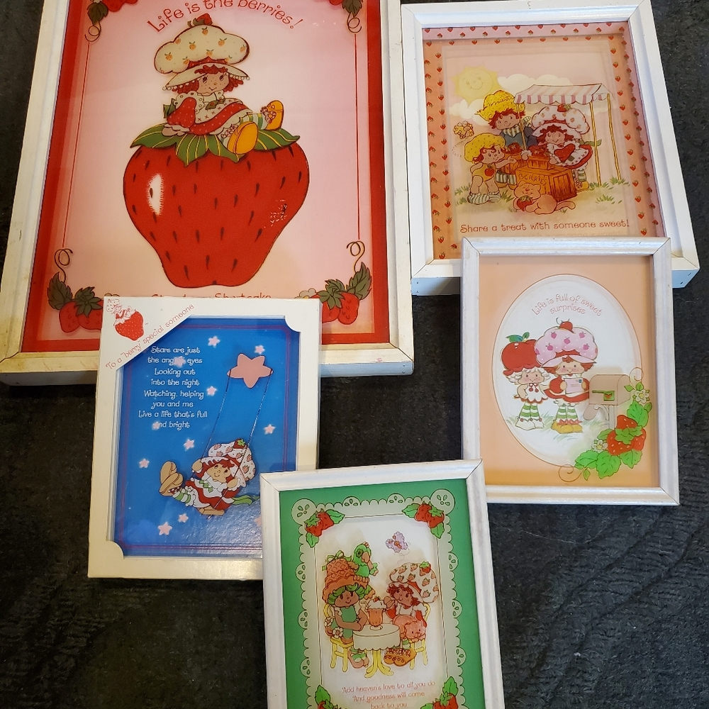 Strawberry Shortcake vintage shadow box pictures.